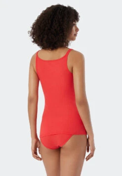 Schiesser Spaghetti Top Double Rib Light Red - Personal Fit Rib