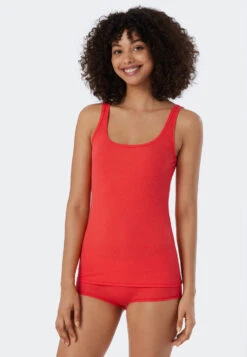 Schiesser Strappy Top Double Rib Light Red - Personal Fit Rib