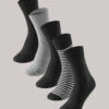 Schiesser Men's Socks 5-pack Stay Fresh Black-gray - Bluebird