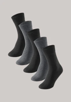 Schiesser Men's Socks In A Pack Of 5 Stay Fresh Heather Gray-black - Bluebird