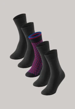 Schiesser Men's Socks 5-pack Stay Fresh Patterned Black - Bluebird