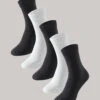 Schiesser Women's Socks In 5-pack Stay Fresh Black-white - Bluebird