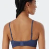 Schiesser Soft Bra No Underwire Removable Cups Lace Blue - Seamless Recycled Rib