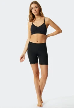 Schiesser Biker Shorts Microfiber Lace Black - Biker Story -Uni Style Shop 176941 000 front