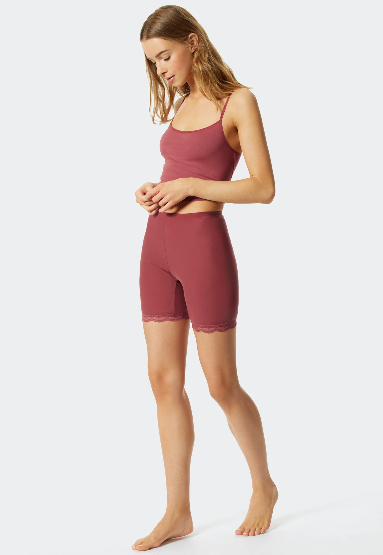 Schiesser Biker Shorts Microfiber Lace Berry - Biker Story 1 Schiesser Biker Shorts Microfiber Lace Berry - Biker Story