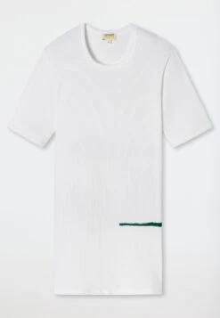 Schiesser Shirt Short-sleeved Double Rib White - Art Edition By Noah Becker