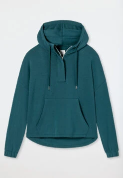 Schiesser Hoodie Long-sleeved Lyocell Oversized Hood Blue-green - Mix+Relax Lounge -Uni Style Shop 177343 817 detail1
