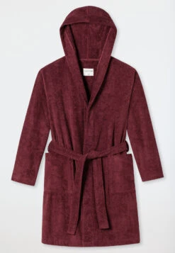 Schiesser Bathrobe Terry Cloth 100cm Burgundy - Essentials
