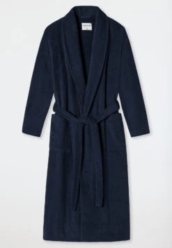 Schiesser Bathrobe Terry Cloth 125cm (49.21in) Dark Blue - Essentials -Uni Style Shop 178400 803 detail1