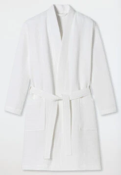 Schiesser Bathrobe Waffle Piqué White - Essentials -Uni Style Shop 178401 100 detail1