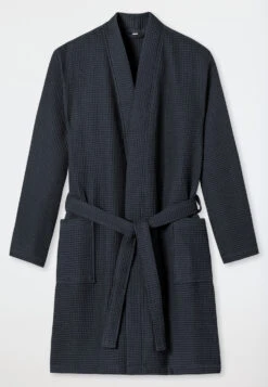 Schiesser Bathrobe Waffle Piqué Anthracite - Essentials -Uni Style Shop 178401 203 detail1