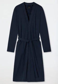 Schiesser Bathrobe Fine Interlock Dark Blue - Essentials