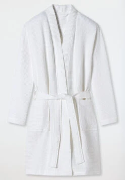 Schiesser Bathrobe Waffle Piqué White - Essentials