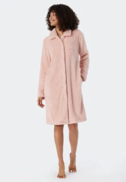 Schiesser Dressing Gown Teddy Fleece Rosé - Essentials -Uni Style Shop 178417 506 front