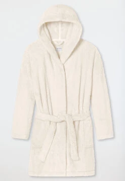 Schiesser Bathrobe Teddy Fleece Comfort Fit Off-white - Essentials -Uni Style Shop 178419 102 detail1
