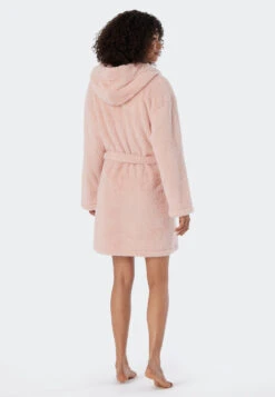 Schiesser Dressing Gown Teddy Fleece Comfort Fit Rosé - Essentials -Uni Style Shop 178419 506 back