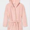 Schiesser Dressing Gown Teddy Fleece Comfort Fit Rosé - Essentials