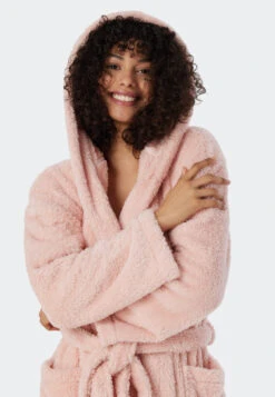 Schiesser Dressing Gown Teddy Fleece Comfort Fit Rosé - Essentials -Uni Style Shop 178419 506 detail3