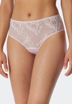 Schiesser High-waisted Panties Lace Pale Pink - Modal And Lace