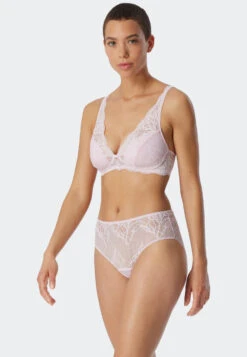 Schiesser High-waisted Panties Lace Pale Pink - Modal And Lace -Uni Style Shop 179179 523 front