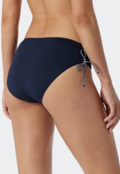 Schiesser Midi Bikini Bottoms Adjustable Side Height Dark Blue - Mix & Match Reflections 6 Schiesser Midi Bikini Bottoms Adjustable Side Height Dark Blue - Mix & Match Reflections -Uni Style Shop 179203 803 back
