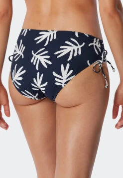Schiesser Midi Bikini Bottoms Adjustable Side Height Coral Dark Blue Patterned - Mix & Match Coral Life