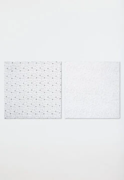 Schiesser Babies' Gauze Towel 2-pack White/light Gray Heather - Original Classics