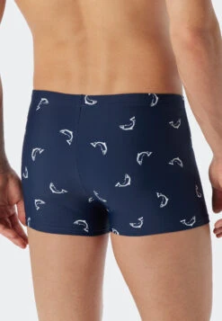 Schiesser Bade-Retro Knitwear Swim Trunks Recycled Fish Dark Blue - Waterworld