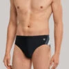 Schiesser Retro Swim Trunks Knitted Fabric Recycled Side Stripes Black - Nautical Active