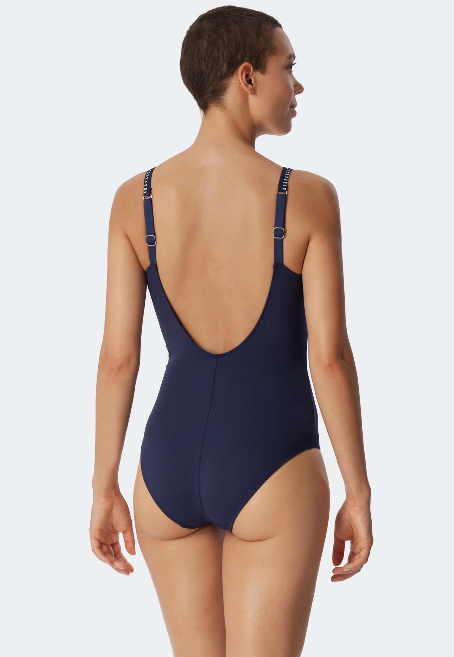 Schiesser Swimsuit Shape-enhancing V-neckline Adjustable Straps Dark Blue - Deep Sea 2 Schiesser Swimsuit Shape-enhancing V-neckline Adjustable Straps Dark Blue - Deep Sea - Image 2