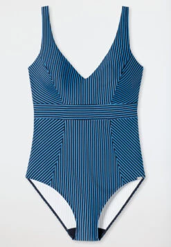 Schiesser Swimsuit V-neck Soft Cups Stripes Aquarium - Ocean Dive -Uni Style Shop badeanzug v ausschnitt softcups streifen aquarium ocean dive 179207 813 detail1