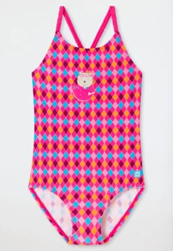 Schiesser Swimsuit Knitwear Recycled SPF40+ Ethnic Cat Watermelon Multicolored - Cat Zoe