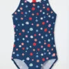Schiesser Swimsuit Knitwear Recycled SPF40+ Ribbed Straps Polka Dots Multicolor - Cat Zoe