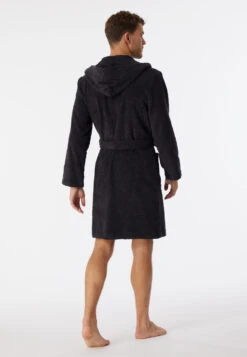 Schiesser Bathrobe Terry Cloth 100 Cm Anthracite - Essentials 7 Schiesser Bathrobe Terry Cloth 100 Cm Anthracite - Essentials -Uni Style Shop bademantel frottee 100 cm anthrazit essentials 178399 203 back