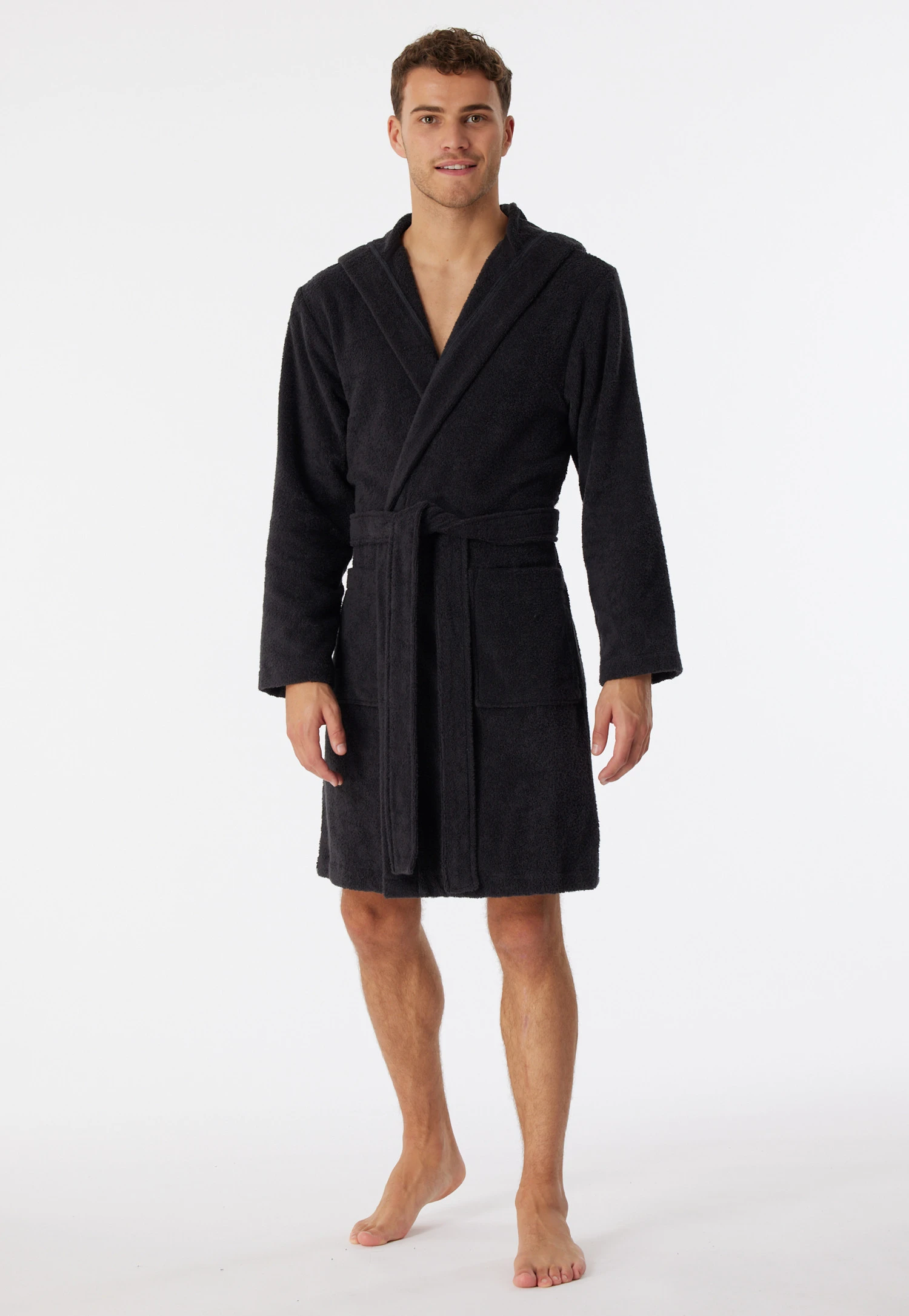 Schiesser Bathrobe Terry Cloth 100 Cm Anthracite - Essentials 5 Schiesser Bathrobe Terry Cloth 100 Cm Anthracite - Essentials - Image 5