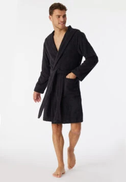 Schiesser Bathrobe Terry Cloth 100 Cm Anthracite - Essentials