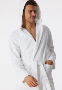 Schiesser Bathrobe Terry Cloth 100 Cm (39.37in) White - Essentials -Uni Style Shop bademantel frottee 100 cm weiss essentials 178399 100 detail3