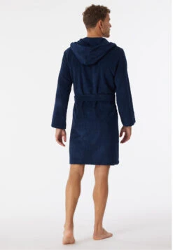 Schiesser Bathrobe Terry Cloth 100cm Dark Blue - Essentials