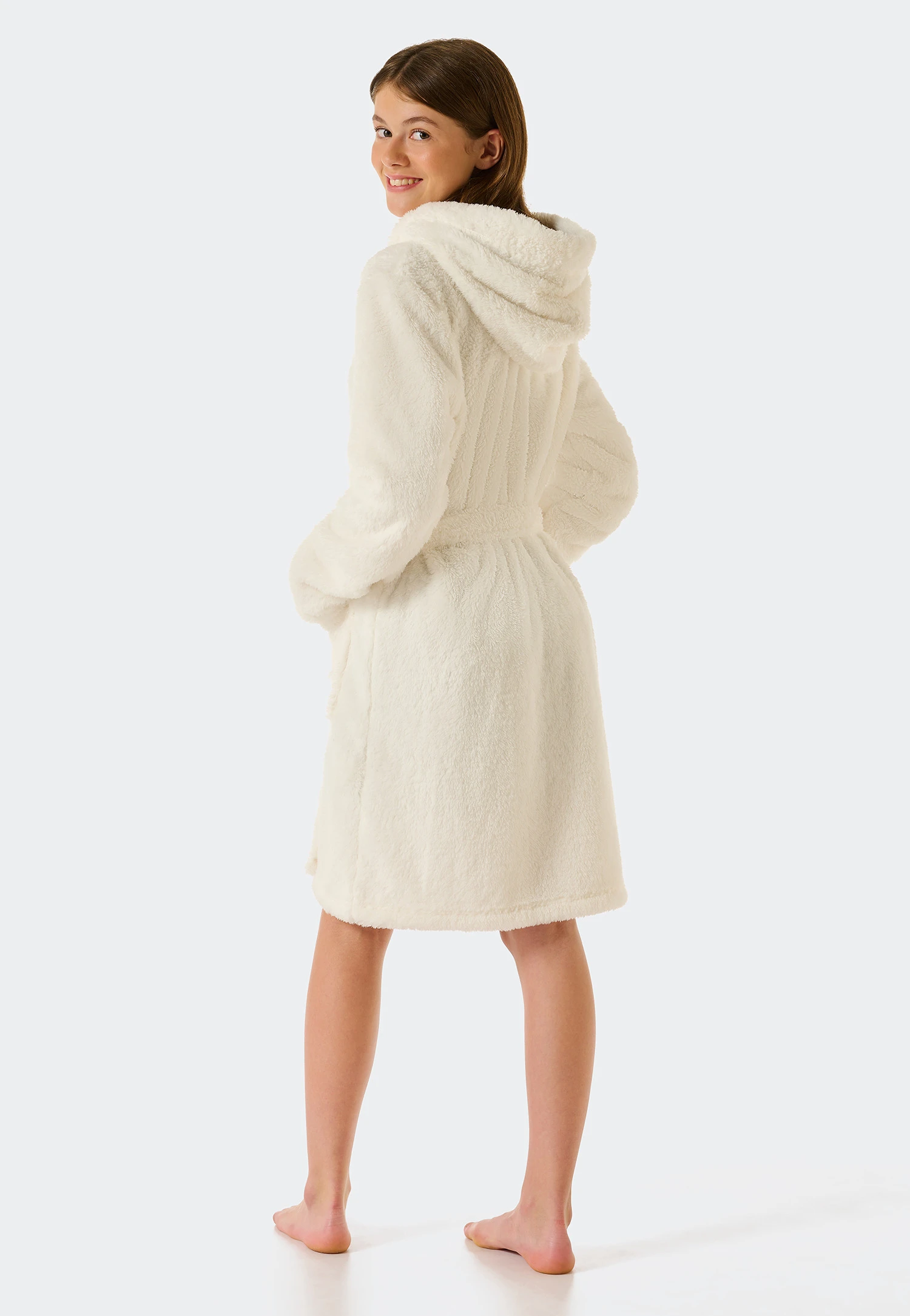 Schiesser Bathrobe Teddy Fleece Off-white - Original Classics 2 Schiesser Bathrobe Teddy Fleece Off-white - Original Classics - Image 2