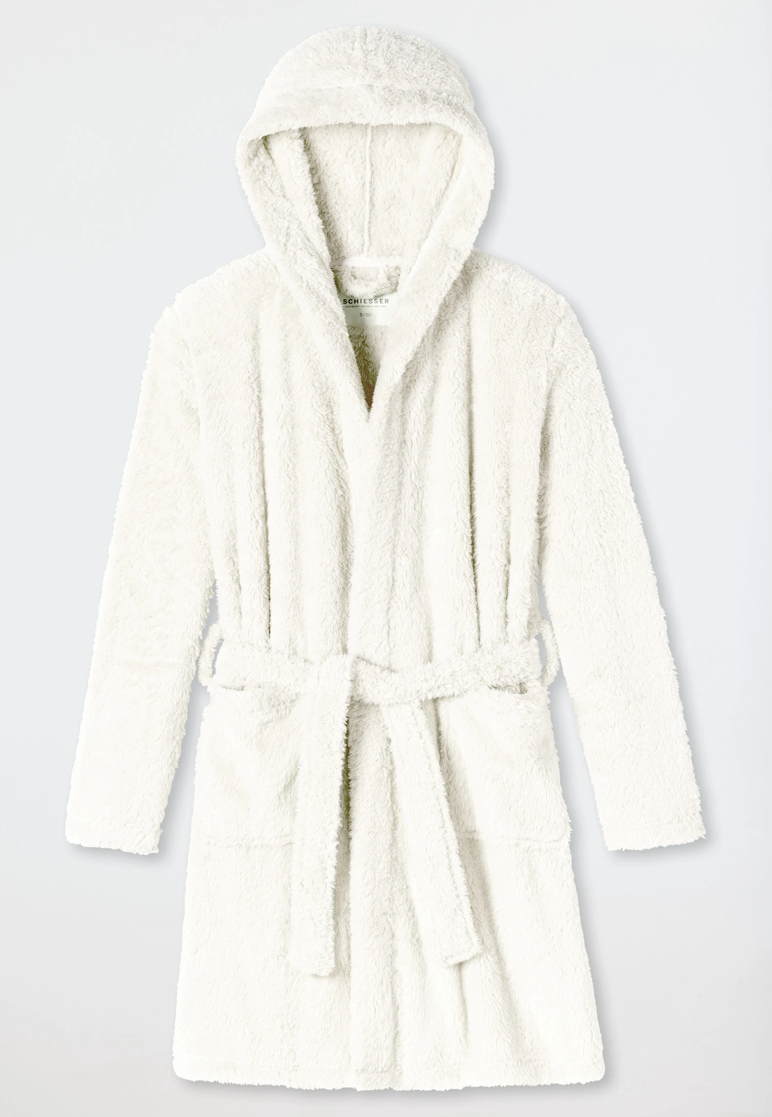 Schiesser Bathrobe Teddy Fleece Off-white - Original Classics 1 Schiesser Bathrobe Teddy Fleece Off-white - Original Classics