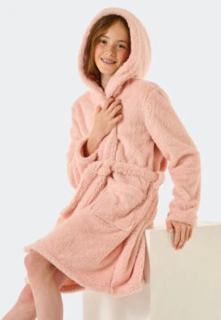 Schiesser Bathrobe Teddy Fleece Rosé - Original Classics