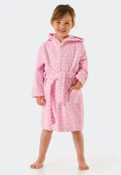 Schiesser Bathrobe Velour Polka Dots Pink - Original Classics -Uni Style Shop bademantel velour punkte rosa original classics 179492 503 detail2