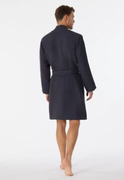 Schiesser Bathrobe Waffle Piqué Anthracite - Essentials -Uni Style Shop bademantel waffelpiqu anthrazit essentials 178401 203 back