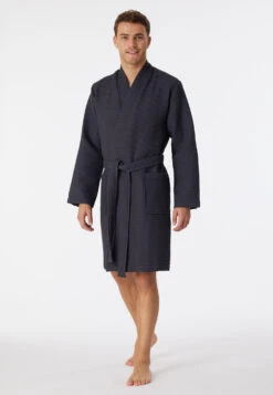 Schiesser Bathrobe Waffle Piqué Anthracite - Essentials