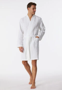 Schiesser Bathrobe Waffle Piqué White - Essentials