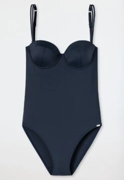 Schiesser Bandeau Swimsuit Underwire Variable Strap Options Soft Cups With Support Dark Blue - Deep Sea -Uni Style Shop bandeau badeanzug buegel variable traeger softcups mit support dunkelblau deep sea 179214 803 detail1