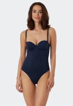 Schiesser Bandeau Swimsuit Underwire Variable Strap Options Soft Cups With Support Dark Blue - Deep Sea -Uni Style Shop bandeau badeanzug buegel variable traeger softcups mit support dunkelblau deep sea 179214 803 detail2