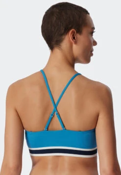 Schiesser Bandeau Bikini Set Soft Pads Variable Straps Midi Bottoms Ribbed Look Aquarium - Underwater -Uni Style Shop bandeau bikini set softpads variable traeger midi slip ripp optik aquarium underwater 179206 813 detail3