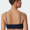 Schiesser Bandeau Bikini Top Lined Soft Cups Variable Straps Dark Blue - Mix & Match Reflections