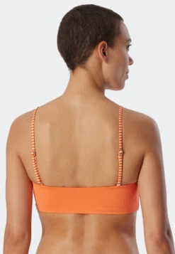 Schiesser Bandeau Bikini Top Lined Soft Cups Variable Straps Orange - Mix & Match Reflections -Uni Style Shop bandeau bikini top gefuettert softcups variable traeger orange mix match reflections 179201 602 back